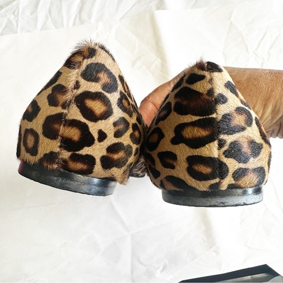 Garnet Hill Women’s Leopard Petra Signature Ballet Flat Leather Handmade Italy - Picture 5 of 11